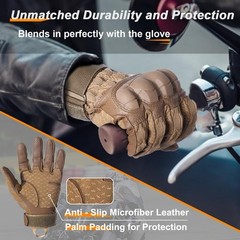 Touchscreen Anti-Slip Full Finger Gloves for Men Brown Large