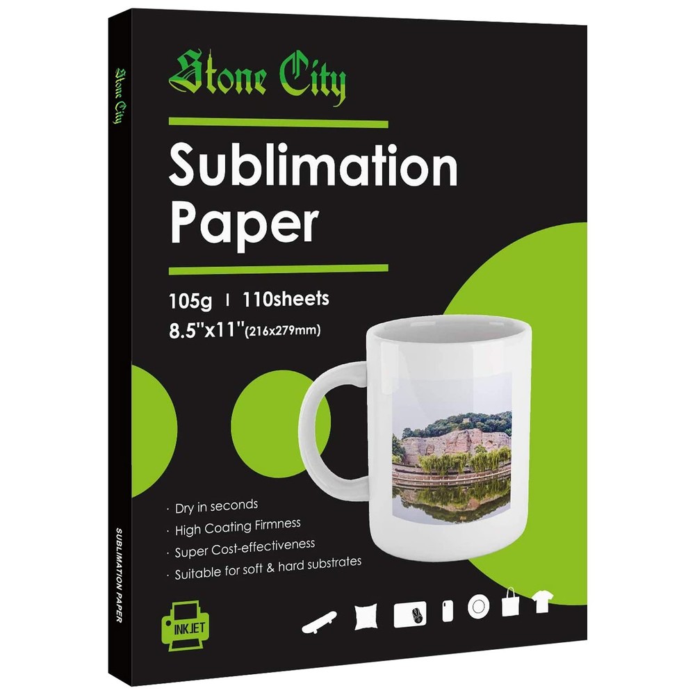 Stone City Sublimation Paper 8.5×11 Inch 110 Sheets 105g for 8.5X11”, White
