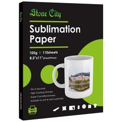 Stone City Sublimation Paper 8.5×11 Inch 110 Sheets 105g for 8.5X11”, White