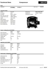 Secop SC18MLX R404a Hermetic Refrigeration Compressor 10880 BTU HBP 115V 1HP
