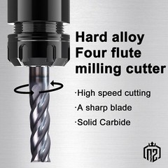 5 PCS 3/16″ 4 Flute 2″ Overall Length Carbide End Mill AlTiN Coated