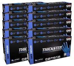 SAS Safety® Thickster® Powder-Free Exam Grade Latex Gloves (500/Case)