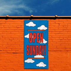 Vertical Vinyl Banner Multiple Sizes Open Sunday Clouds Business Business