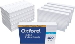 Oxford 41 1000 PK Ruled Index Cards, 4″ x 6″, White, 1,000 Cards 10 Packs of …