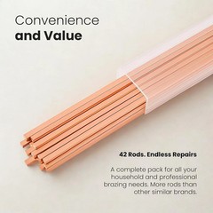 42 Pcs Brazing Rods AWS Bcup-5 15% Silver Solder Phos Copper Brazing Alloy Flat