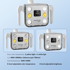 Dental Chair LED Oral Light Operating Lamp 8-Level Adjustable Color Temperature