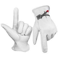 12 Pairs Bulk White Cowhide Leather Work Gloves Safety Driver PPE