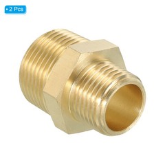 Brass Hex Nipple Pipe Fitting, 2 Pack 3/4″ NPT x 1/2″ NPT Male Couplings