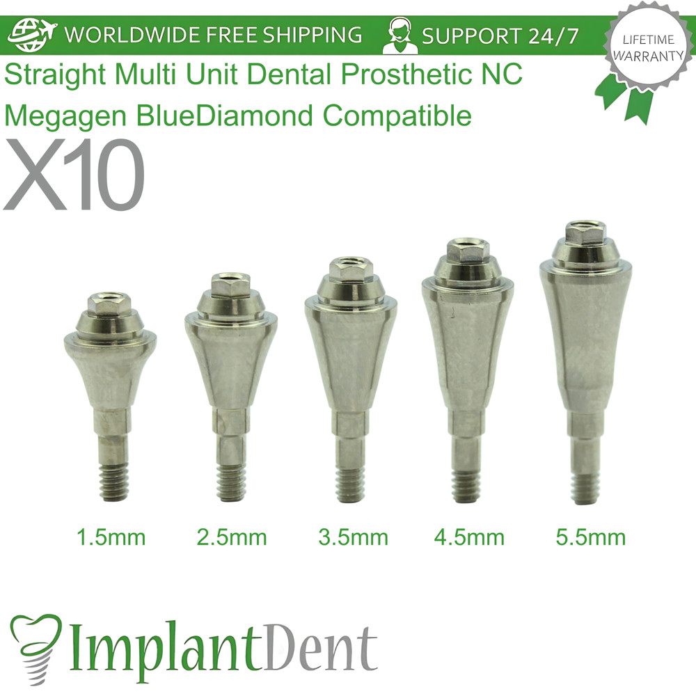 X10 Straight Multi Unit Dental Prosthetic NC Megagen BlueDiamond Compatible
