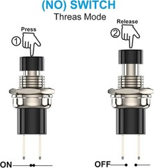 20pcs SPST Momentary Push Button Switches (1A/250VAC, NO) – Black & Red Cap