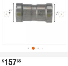 Viega MegaPressG 1 in. Press Carbon Steel Coupling with Stop (5-Pack) (Gas Only