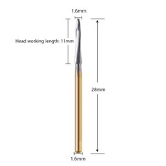 6 PCS Zekrya 28mm Long Dental Carbide Burs Surgical Drills FG Shank Dia. 1.6mm
