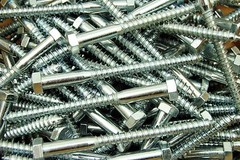(60) Hex Head 3/8 x 4-1/2″ Lag Bolts Zinc Plate Wood Screws