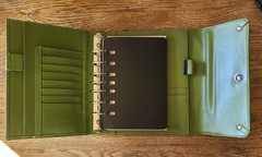 Franklin Covey ~ Green Classic Leather 7 Ring Planner ~ Excellent Pre-Owned