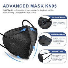 KN95 Face Mask Disposable Adults – 100 Pack 5 Layer Protection Adjustable KN95