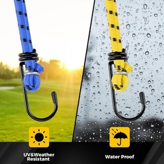 Heavy Duty 12-Piece Bungee Cord Set – Elastic Hooks for Ultimate Security