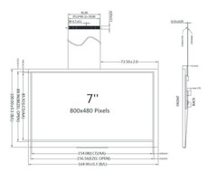 LCD Display 7 inch 800×480 SPI TFT Optional Touch Panel and Arduino Shield