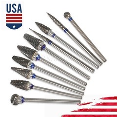 10pcs Tungsten Steel Dental Burs Lab Burrs Tooth Drill For handpiece Polisher