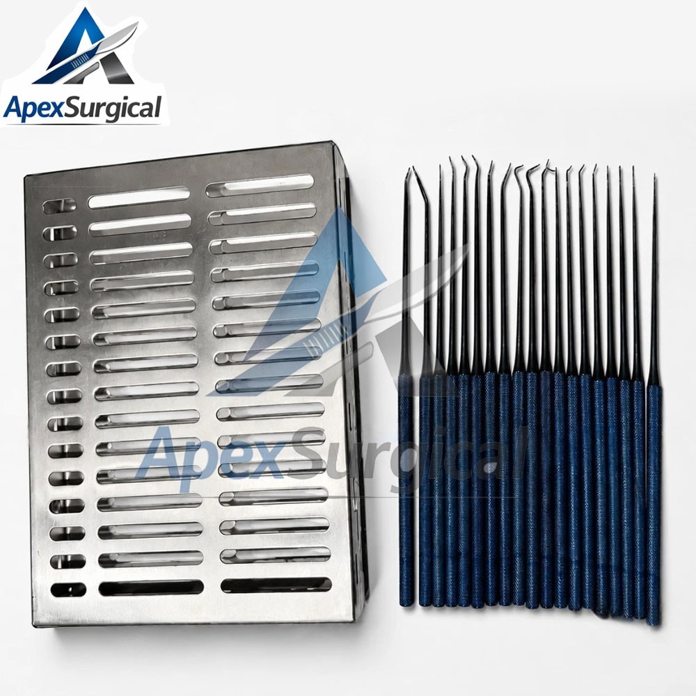 Aesculap Rhoton Micro Dissector Set 20Pcs blue Neurosurgery Instruments