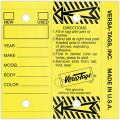Self Laminating Self Protecting Versa Tags Key Tags with Rings (250 per Box) (Ye