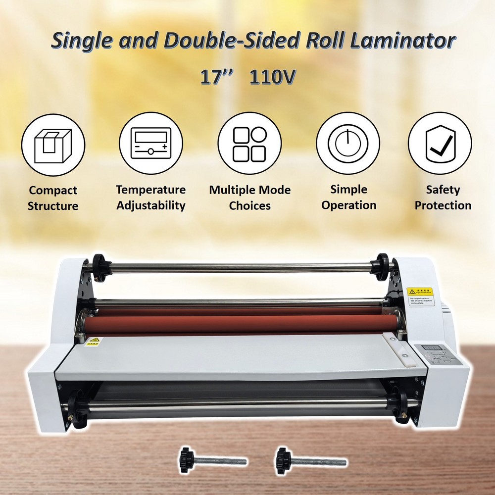 17” Roll Laminator Single-sided & Double-sided Laminating Machine 110V
