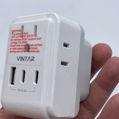 Foldable South Africa Travel Plug Adapter, Type M Power Adapter White