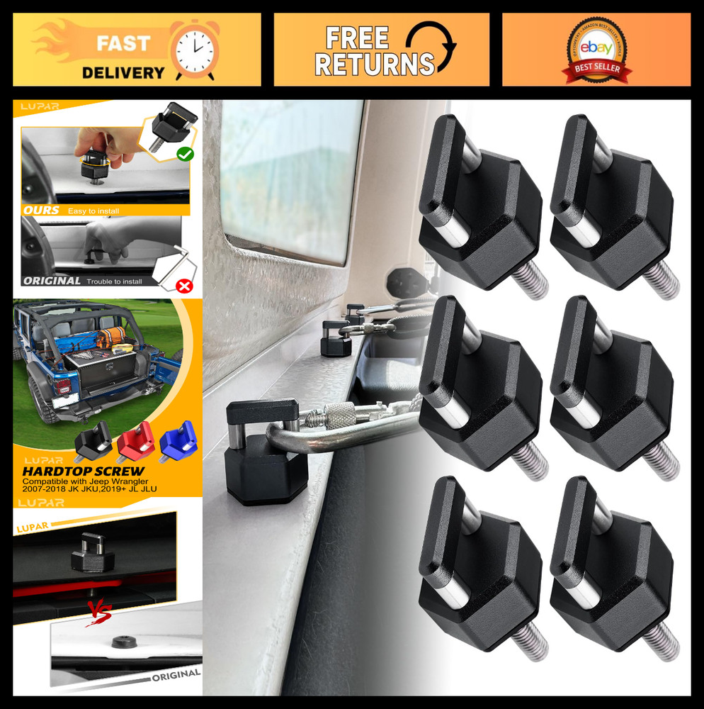 Quick Release Thumb Screw D Ring, Aluminum Hardtop Bolts for Jeep Wrangler JK JL