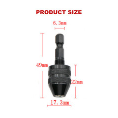 1/4″Hex Shank Keyless Chuck Adapter Drill Bit Quick Change Driver Converter Tool