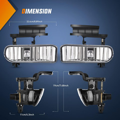 Fog Light Assembly Clear Lens Driving Bumper Lamp Pair 1999-2002 Chevy Tahoe