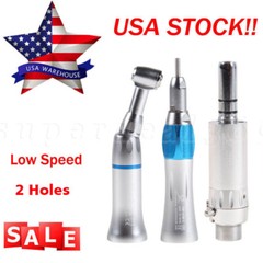 Dental Slow Low Speed Straight Handpiece Contra Angle Air Motor 2Holes 4Holes DL