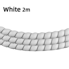2m Spiral Cable Wire Protector Wrapping Sleeve Line Organizer Tube Cover Plastic