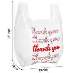 Lawei 500 Count Thank You Bags Reusable Grocery Bag – 13 x 7 x 21 Plastic T-Shir