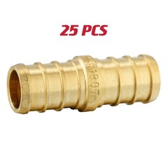 25 PCS EFIELD 1/2″ Pex Straight Coupling Brass Crimp Fitting, Lead Free-NSF
