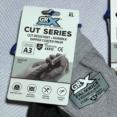GRX Cut Series Gloves 5 Pair Mens XL Cut Level A3 Dipped Coated Palm Durable