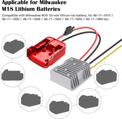 18V to 12V Step down Converter for Milwaukee M18 Battery, DC Voltage Reducer Tra