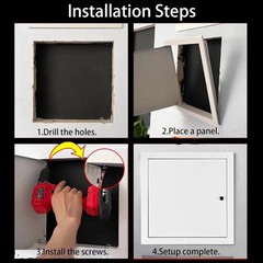 Steel Access Panel Door, Lockable Reinforced Metal Construction with Keys, Dr…