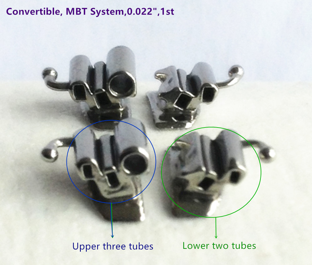 40Pcs Dental Tube Convertible MBT Buccal Tubes Rectangular Triple Double Molars