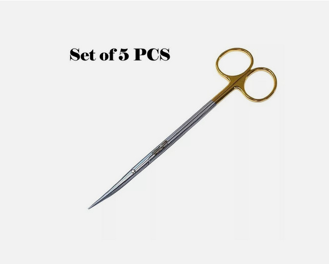Aesculap REF MD496, CURVED Metzenbaum Scissors 7″ SET OF 5 PCS