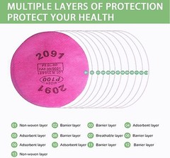 2091 P100 Replacement Particulate Filters Respirator for6000 6200 6800 7000 FF-4