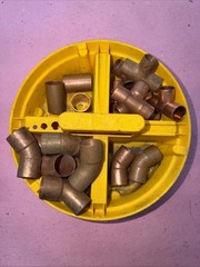 Lot Of Misc Copper Solder Fittings; 1” & 3/4” Coupling, 45, Street 45, Tee’s !!!