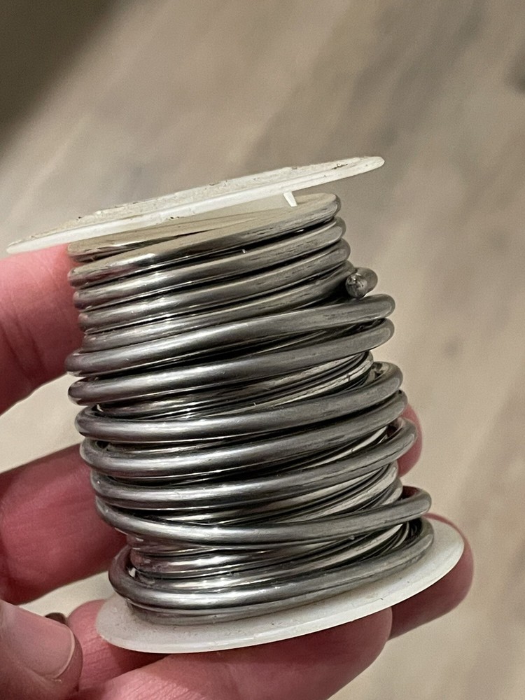 Old Roll Solder Spool – Thickness .125” Unknown Alloy Weighs 11.3 Ounces Oz