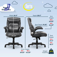 Lumbar Bonded Leather Manager Office Chair Gray Faux Leather FREE SHIP