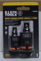 Klein Tools 65842SW Impact Wrench Socket Swivels 2 pieces 3/8” & 1/2” Drive