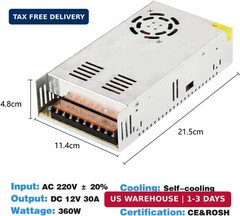 SUPERNIGHT 12V DC 30A 360W Universal Regular Circuit Power Supply Switching Low-