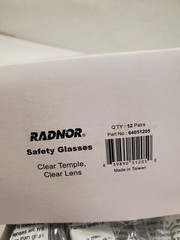 Radnor Clear Safety Glasses Scratch Resistant Single Lens 64051205 Lot of 12
