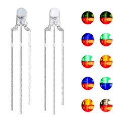 3mm 3-Pin LED Red/Yellow Red/Blue Red/Green Yellow/Green Bi-color Diffused Leds