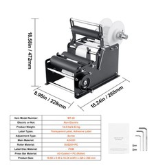 VEVOR Manual Label Applicator Round Bottle Labeling Machine 15-20 pcs/min MT-30