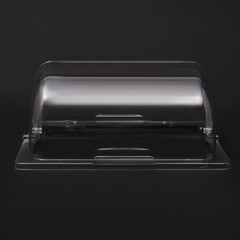 6 PCS 1/2 Half Size Roll Top Chafing Dish Clear Plastic Pan Display Cover Chafer