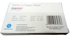 DENTAL COLO GIDE STERILE COLLAGEN SHEET GTR MEMBRANE 10 X 15 mm BONE GRAFTING