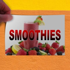 Decal Stickers Smoothies with Background Vinyl Store Sign Label